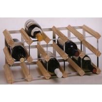15 BOTTLE WINE RACK : 9"h x 20 1/2"w x 9"d. 230mm x 520mm x 230mm.