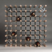 30 BOTTLE WINE RACK : 20 1/2"h x 20 1/2"w x 9"d. 520mm x 520mm x 230mm.