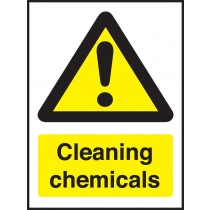 Warning cleaning chemicals: Self Adhesive Vinyl Notice