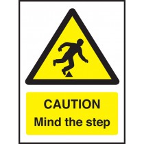 Caution mind the step: Self Adhesive Vinyl Notice