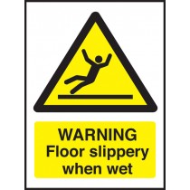 Warning floor slippery when wet: Semi-Rigid Notice