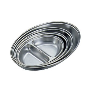 Stainless Steel 2 Division Oval Veg.Dish 12"(11462) **