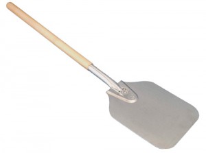 Aluminium Pizza Peel with Wooden Handle : 14" x 11 3/4" Blade: Handle 21 / 360mm x 300mm Blade, Handle 540mm.