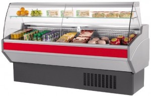 Mafirol ATENA2500FE-TVCR Slim Serve Over Counter With 3 Doors | Static Evaporator With Curved Glass