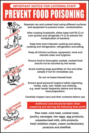 Preventing food poisoning: Self Adhesive Vinyl Notice