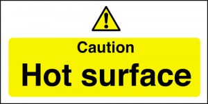 Caution hot surface: Self Adhesive Vinyl Notice