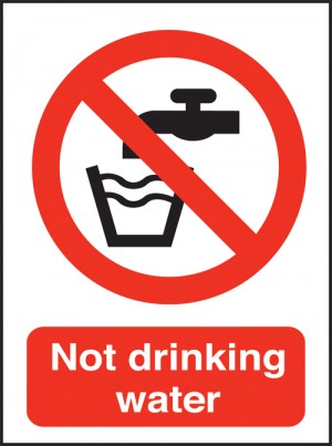 Not drinking water: Self Adhesive Vinyl Notice