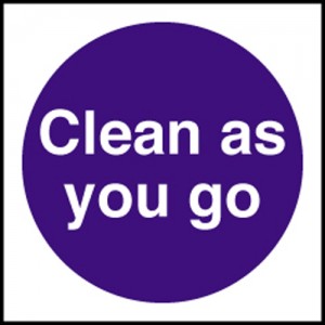 Clean as you go: Self Adhesive Vinyl Notice