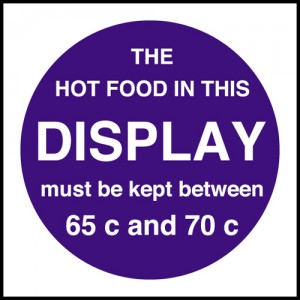 Hot food display temprature: Self Adhesive Vinyl Notice
