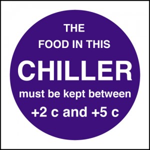 Chiller temperature: Self Adhesive Vinyl Notice