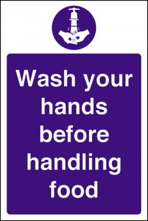 Wash your hands before Handling food: Self Adhesive Vinyl Notice