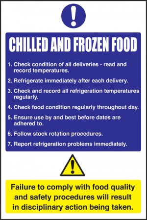 Chilled and frozen foods: Self Adhesive Vinyl Notice