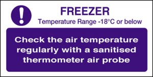 Check freezer temperature: Self Adhesive Vinyl Notice