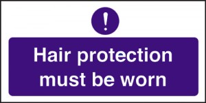Hair protection must be worn: Self Adhesive Vinyl Notice