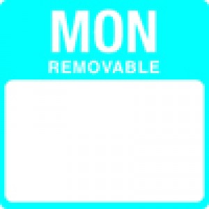 Removable Monday 25mm square. 1000 per roll. 