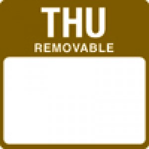 Removable Thursday 25mm square. 1000 per roll. 