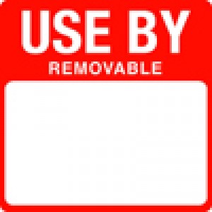 Removable Use By label. 1000 per roll.