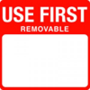 Removable Use First label. 1000 per roll.
