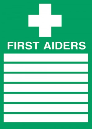 First aiders: Self Adhesive Vinyl Notice