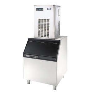FMIF220 Modular Ice Flaker Unit that produces Flaked Cubes at 200kg output per 24hours complete with a SB150 Bin