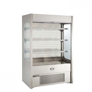 Foster Slim 1200 Multideck with Nightblind and glass end panels. Exceptional capacity, small footprint.