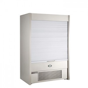 Foster Slim 1200 Multideck with Lockable Roller Shutter. Exceptional capacity, small footprint.