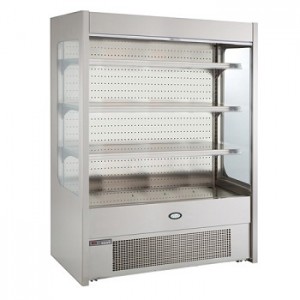 Foster Slim 1500 Multideck with Nightblind and glass end panels. Exceptional capacity, small footprint.
