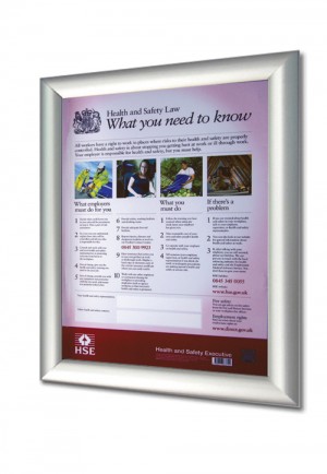 Framed Health & Safety Law Poster.