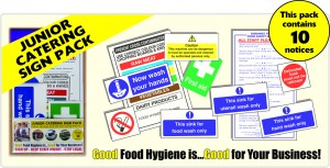 Junior catering starter sign pack. (10 notices)
