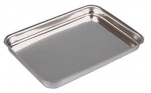Stainless Steel Presentation Sheet : 13 3/4" x 9 3/4" x 1 1/2 / 350mm x 250mm x 37mm.
