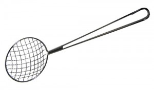 Stainless Steel Chip Lifter 4x4 wire : 5" Dia. x 15 1/2" Handle. 125mm Dia. / x 395mm Handle.