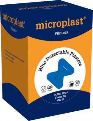 50 Blue detectable fingertip plasters