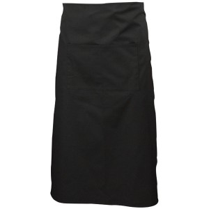 Black Waist Apron with a Split Pocket 70cm Long