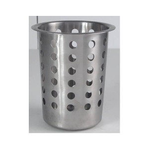 Genware Stainless Steel Perf.Cutlery Cylinder 4 1/2"