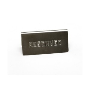 Stainless Steel Table Sign:"Reserved" - 12 x 3.6cm