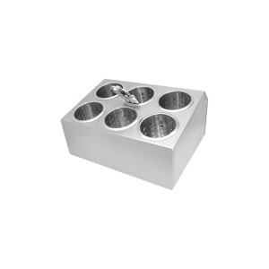 Genware Stainless Steel Holder Complete with a 6 Cutlery Cylinders