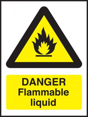 Flammable liquid: Self Adhesive Vinyl Notice