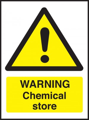 Warning chemical store: Semi-Rigid Notice