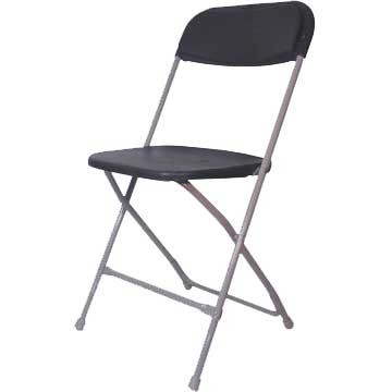 Grey plastic folding chair 