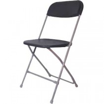 Grey plastic folding chair 
